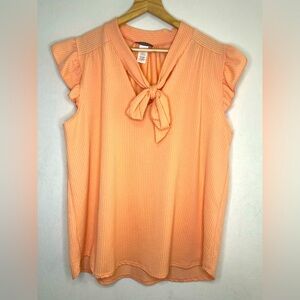 Gyft Peach Sleeveless Coquette Girl Top with Bow Detail Women’s Size XL